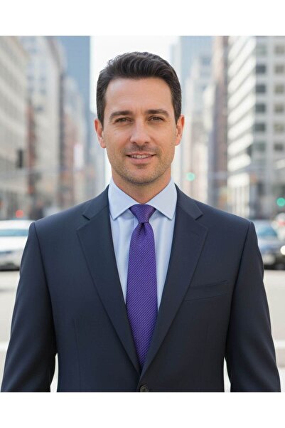 1001 Kravat Kare Desenli 8 Cm Genişliğinde Mor Renkli Kravat