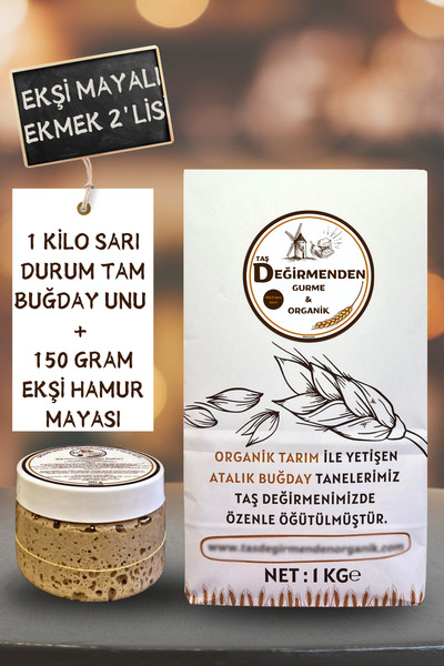 Taş Değirmenden Organik Atalık Sarı Durum Tam Buğday Unu - Siyez Ekşi Hamur Mayası