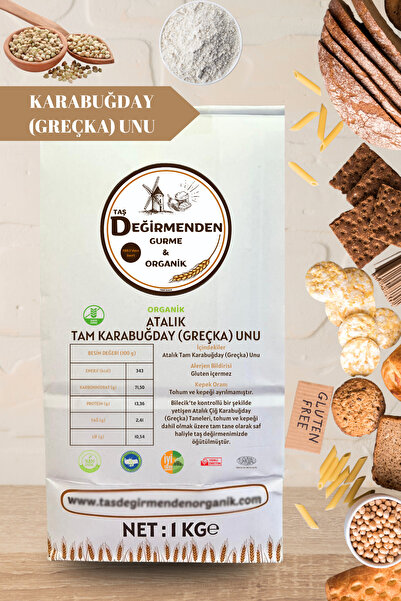 Taş Değirmenden Organik Atalık Karabuğday (Greçka) Unu (Gluten İçermez) - 1 Kilo