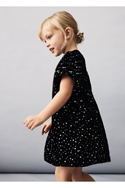 MANGO Baby Payetli mini elbise