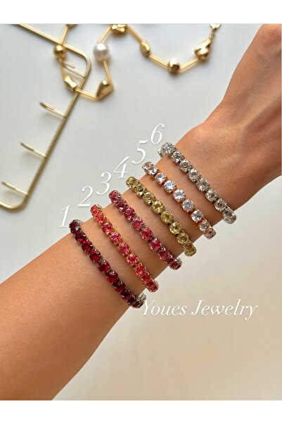 YOUES JEWELRY Çelik Zirkon Taşlı Su Yolu Bileklik 1 Adet,