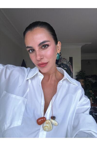 Bo Takı ve Aksesuar Marka model zincir kolye reçine taşlı