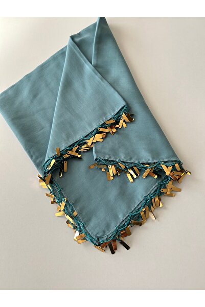 Doğanmanifatura 1 piece of handmade embroidered tulle handkerchief, 100x100 cm