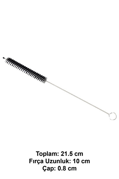 Genel Markalar Tüp Temizleme Fırçası Kanül (Siyah) 21.5 cm / Çap: Ø 0.8 cm