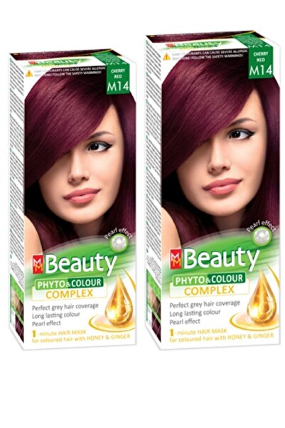 MM Beauty Saç Boyası M 14 ( Vişne Kızıl ) Set Boya 2'li Set Boya