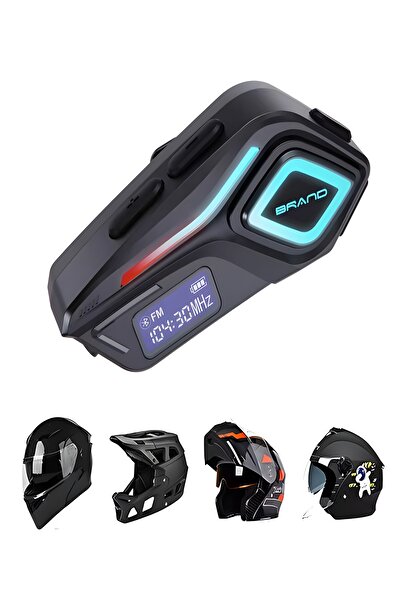 DEANB IP68 Su Geçirmez FM Radyo Fenerli İNTERKOM Bluetooth Motosiklet Kask Kulaklığı HD LCD Ekran