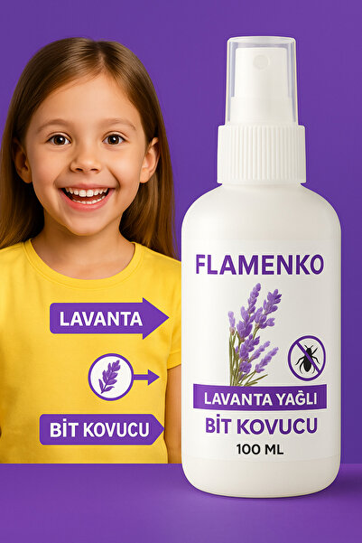 FLAMENKO Lavantalı Bit Kovucu Sprey 100 ml | Doğal İlacı İçermeyen Lavanta Yağlı Koruyucu Saç Spreyi
