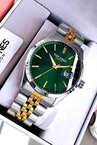 Tom Jones Erkek Kol Saati 3 Atm Su Geçirmez Gümüş Renk Çelik Kordon + Bileklik TJEG2034C1