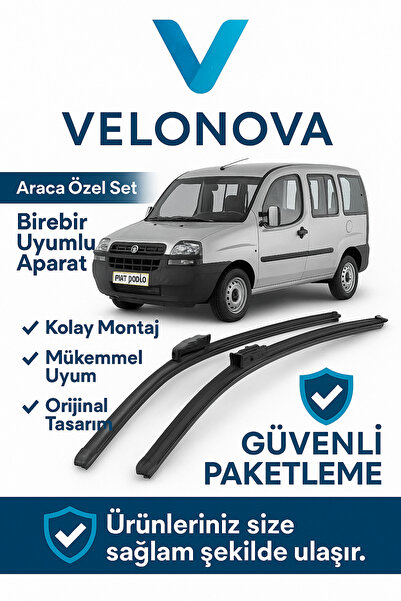 Velonova Fiat Doblo 2000-2010 2'li Ön Cam Sileceği Sağ Sol Silecek Takımı Apa...