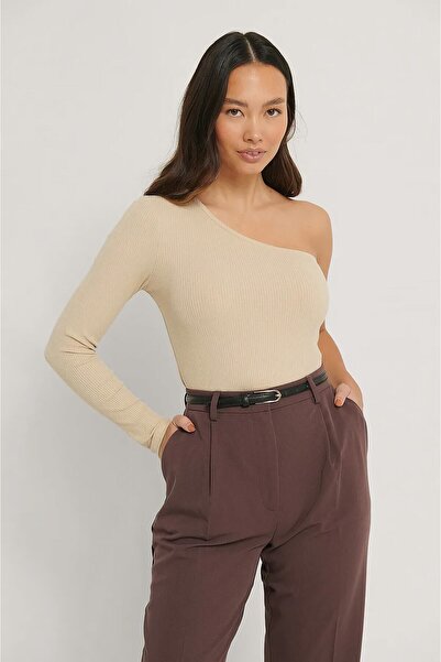 ÖZ PAMUK Tek Omuz Açık Uzun Kol Bluz