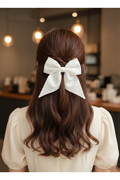 UniqueHandMade Cataramă cu arc alb automată albă, realizată manual, cataramă de design, invitație de nuntă henna, cataramă pentru ziua specială