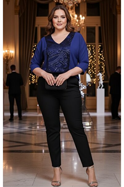 FAZZA FABRİKA Saks Payet Detay Yarasa Kol Bluz