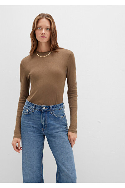 Mavi Μακρυμάνικο μπλουζάκι καφέ εφαρμοστό / Slim Fit 1613352-71590