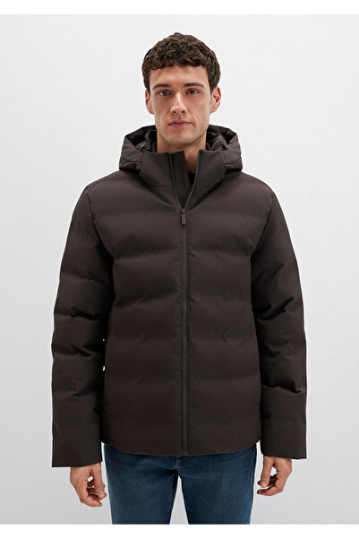 Mavi με κουκούλα Καφέ Φουσκωτό Παλτό 0110652-70219