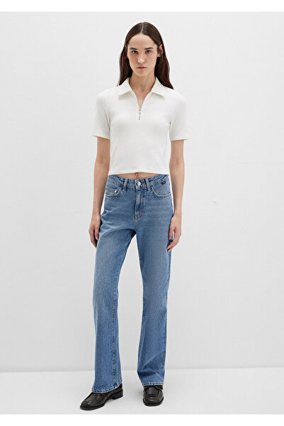 Mavi Ekru Polo Tişört Fitted / Vücuda Oturan Kesim 1613593-70057