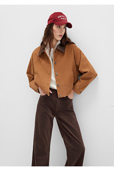 Mavi Καφέ κοντό βελούδινο μπουφάν oversized / Φαρδιά εφαρμογή 1110842-70381