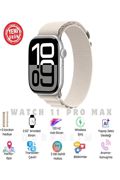 DURKHEİM Watch 11 Pro Max Akıllı Saat |ChatGPT |Temassız Ödeme | Mesaj Yanıtlama |Tüm Telefonlarla Uyumlu