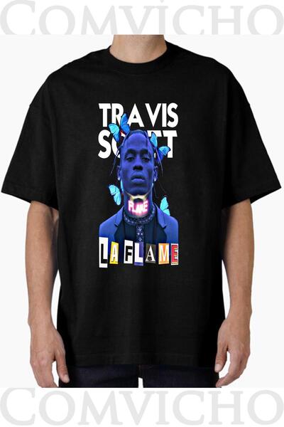 COMVİCHO تي شيرت مطبوع بتصميم ترافيس سكوت v14 للجنسين
