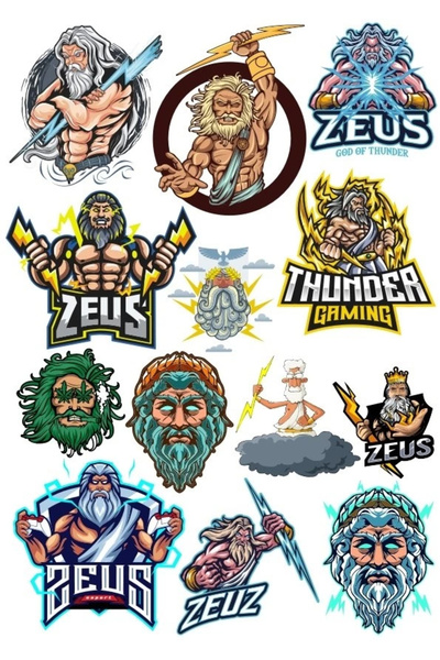 Reysa Tasarım مجموعة ملصقات زيوس 11 13 قطعة للهاتف والكمبيوتر اللوحي والكمبيو...