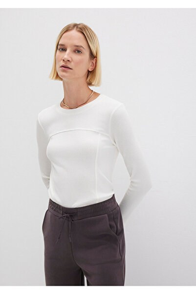 Mavi Μπλουζάκι με μακριά μανίκια εκρού με εφαρμοστή εφαρμογή / Εφαρμοσμένη εφαρμογή 1613625-80194