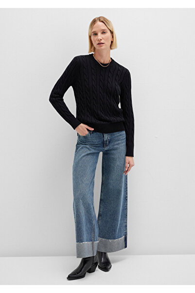 Mavi Silk Blend Crew Neck Black Sweater S Slim Fit / Slim Fit 1710721-900