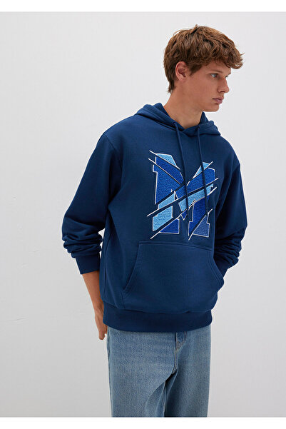 Mavi М Лого с качулка, тъмносиня суитшърт 0S10106-89353