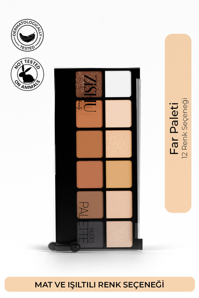 ZİSHU 12’li Mat ve Işıltılı Göz Farı Paleti