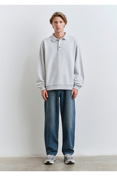 Mavi Graues Sweatshirt mit Polokragen 0S10390-82498