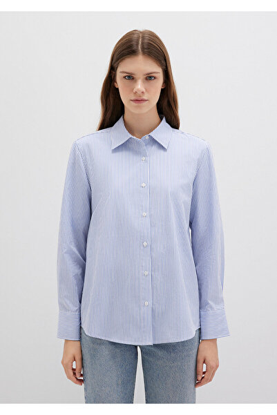 Mavi Çizgili Gömlek Regular Fit / Normal Kesim 1211199-81963