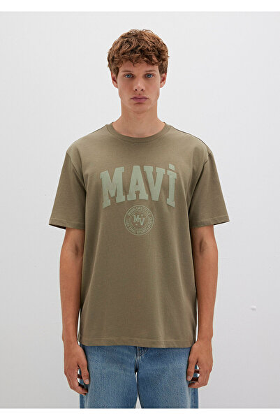 Mavi Μπλουζάκι με λογότυπο χακί Loose Fit / Loose Comfortable Cut 0612897-71816