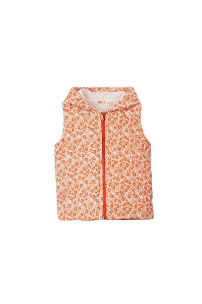Necix's Floral quilted cap Hooded lek denim pants three piece bottom top set orange