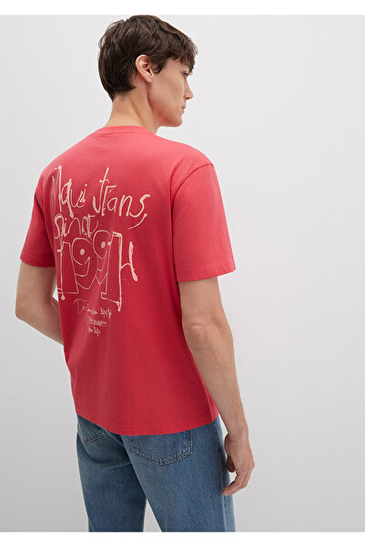 Mavi 1991 Τυπωμένο ροζ μπλουζάκι Loose Fit / Loose Relaxed Fit 0612908-71079