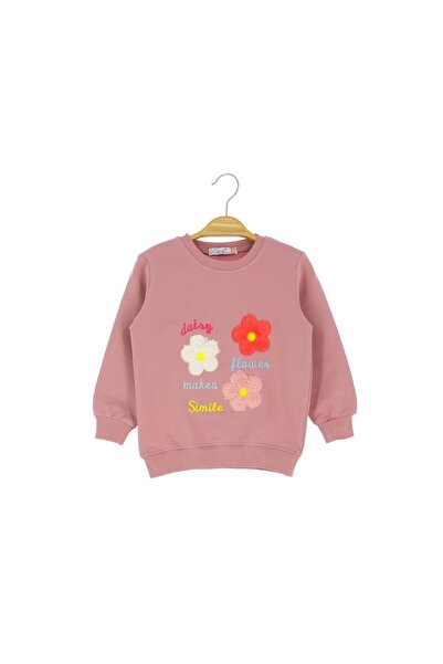 atabay Sweatshirt cu broderie cu două fire PAPATYA DAISY Dusty Rose