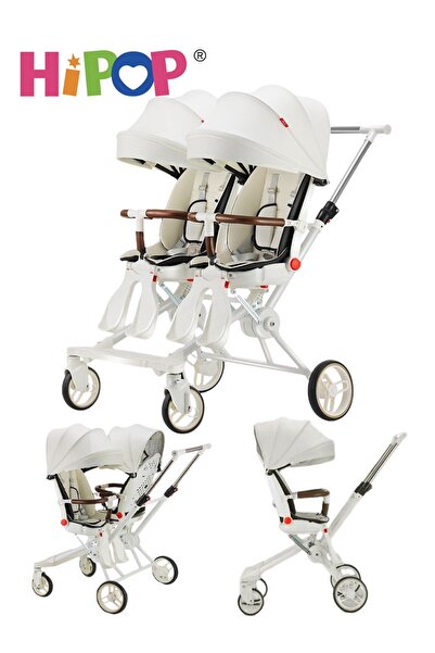 HIPOP Double Stroller for Baby and Child,Rotating Seat,Sturdy and Easy Folding Design,Twin Stroller with F