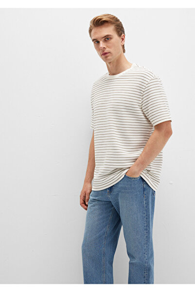 Mavi Καφέ ριγέ εκρού μπλουζάκι Loose Fit / Χαλαρή Άνετη Κοπή 0612831-71816