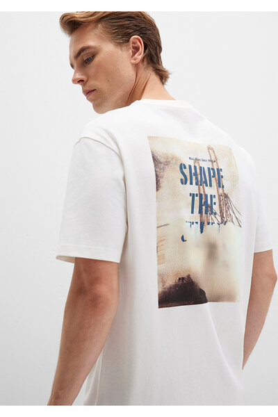 Mavi Τυπωμένο μπλουζάκι εκρού Loose Fit / Loose Comfortable Cut 0612836-70057