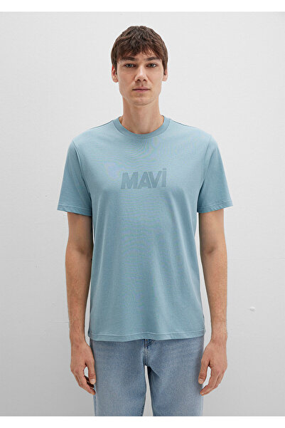 Mavi Πράσινο μπλουζάκι με τυπωμένο λογότυπο Regular Fit / Normal Cut 0612896-70838