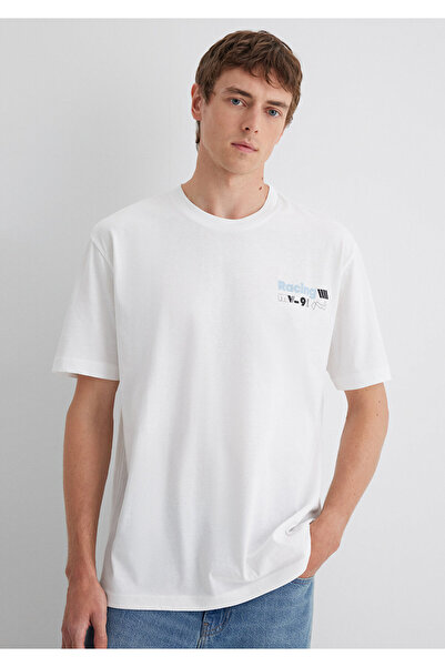 Mavi Τυπωμένο μπλουζάκι εκρού Loose Fit / Loose Comfortable Cut 0613033-70057