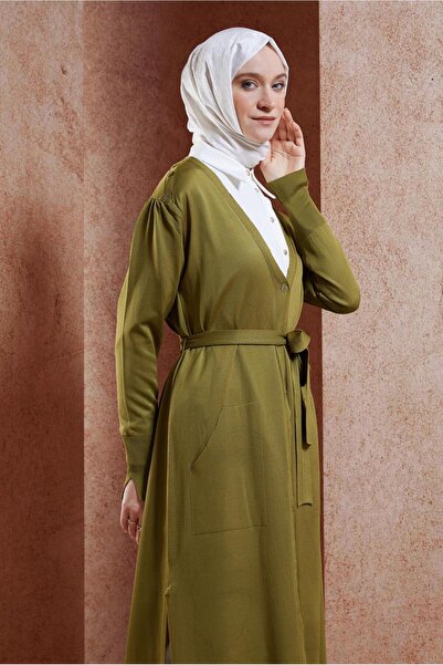 Alvina 45001 Model Belted Knitwear Cardigan