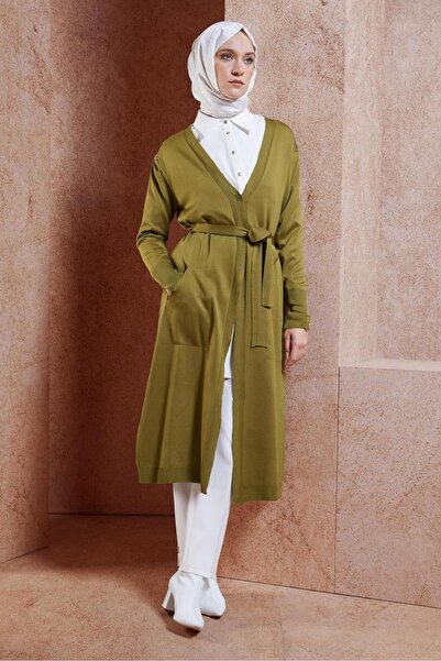 Alvina 45001 Model Belted Knitwear Cardigan