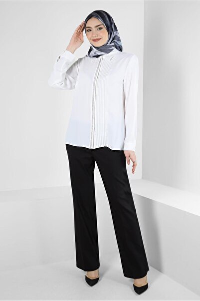 Alvina STONE DETAILED SHIRT COLLAR BLUZ 43574