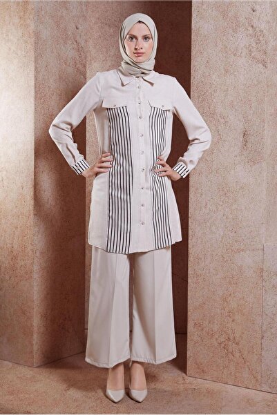 Alvina Λινό τουνίκ 44541 - Ρίγες και εφέ