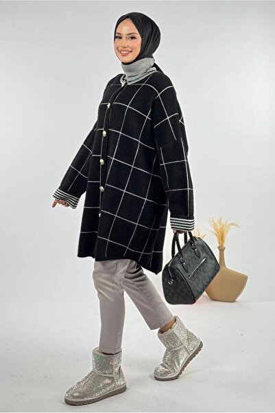 TRENDTESETTÜR ΓΥΝΑΙΚΕΙΑ ΜΑΥΡΗ (ΜΑΥΡΟ-ΕΚΡΟΥ) ΖΑΚΕΤΑ ΜΕ ΤΕΤΡΑΓΩΝΟ ΣΧΕΔΙΟ T 92381