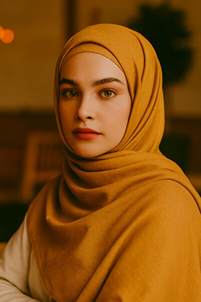 birdsclothes Sarı Lüks Dokuma %100 Pamuk Şal