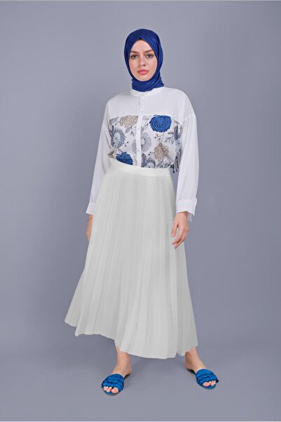 TRENDTESETTÜR TUNICĂ ALBĂ CU MOTIV ETNIC PENTRU FEMEI 122