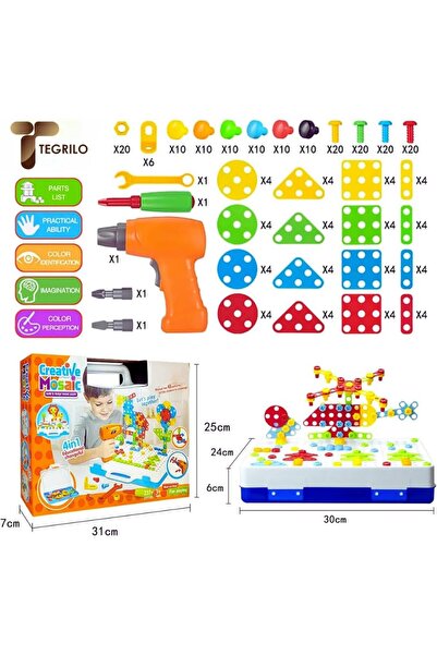 TEGRILO 237-Piece Drill Toy Set for Kids - STEM Educational Drill & Screwdriver Kit