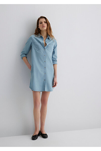 Mavi Liz Casual Açık Jean Elbise 130656-89576