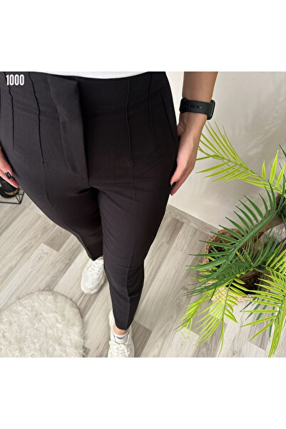rengamoda Kadın Krep Kumaş Bilek Boy Cep Detay Tam Kalıp Pantolon (Renkli)