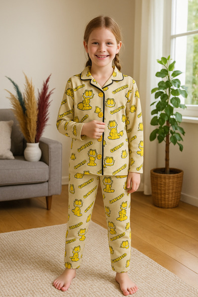 Genel Markalar Kız Çocuk Garfierd Baskılı Gecelik