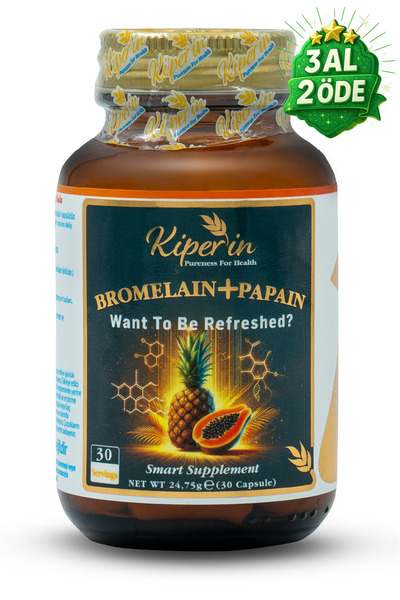 Kiperin Bromelain(2500 GDU) & Papain - Doğal Proteolitik Enzim (30KAPSÜL & 700MG)